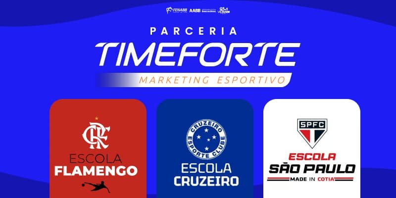 Banner oficial da FENABB anunciando a parceria com a Time Forte